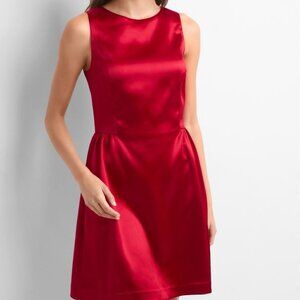 GAP Fit and Flare Red Satin Dress